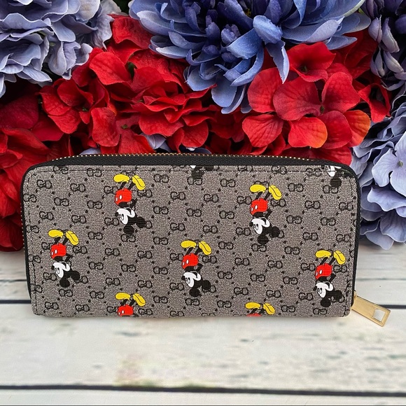 Gray Mickey Mouse Clutch Wallet Checkbook - Picture 5 of 10